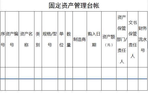 固定資產(chǎn)臺賬管理